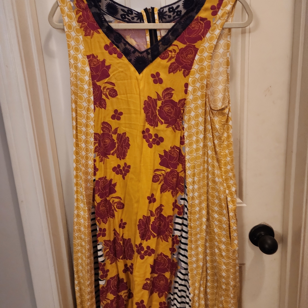 Matilda Jane Yellow and Red Floral Maxi Dress